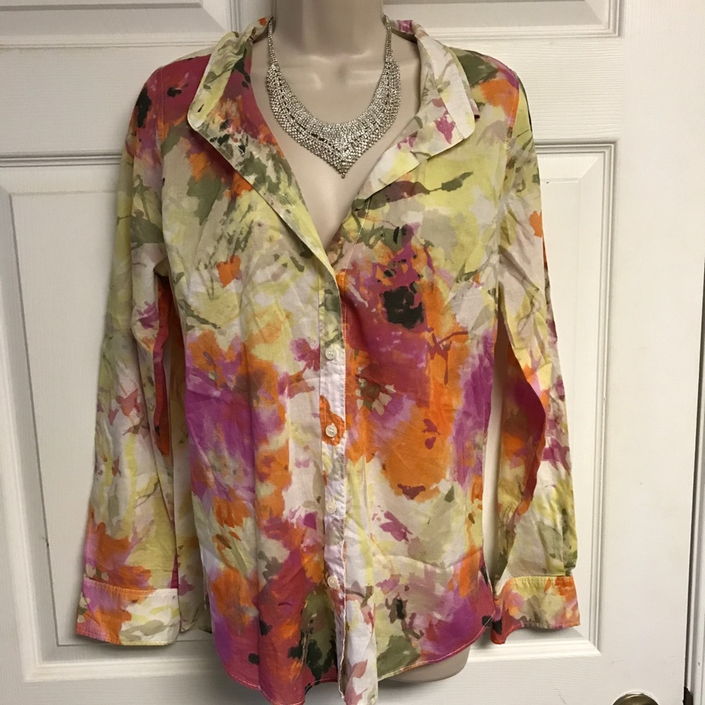 J Crew multicolor floral button down